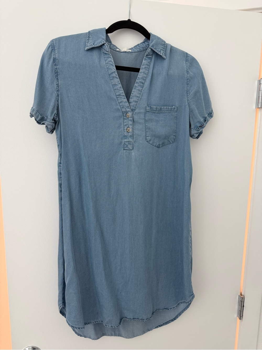 Blu Pepper Light Blue Chambray Shirt Dress